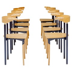 Borek Sipek, a set of 8 chairs mod. Jansky for Driade, 1989