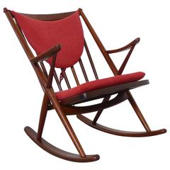 Teak Rocking Chair by Frank Reenskaug for Bramin, Denmark, 1958