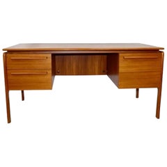 Danish Mid Century Modern Danflex System Denmark Teak Desk with Floating Top