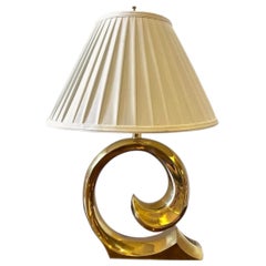 Pierre Cardin Erwin Lambeth Brass Swoosh Table Lamp