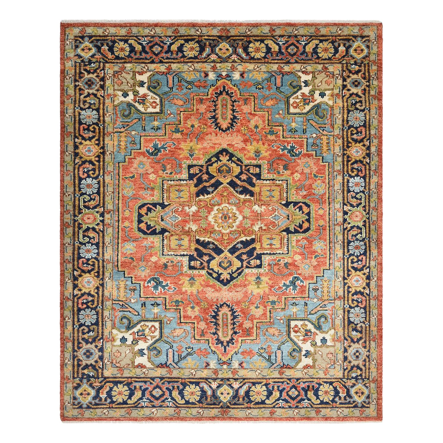 Traditional Floral Hand Made Red Area Rug 5' 0" x 8' 0"