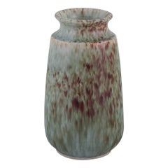 Höganäs, Sweden. Ceramic vase. Glaze in gray, green, and blue tones