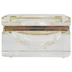 Vintage Italian Murano Glass Box with Gold-Plated Hinge