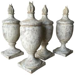 19th Century Quartet of Flambeau Finials