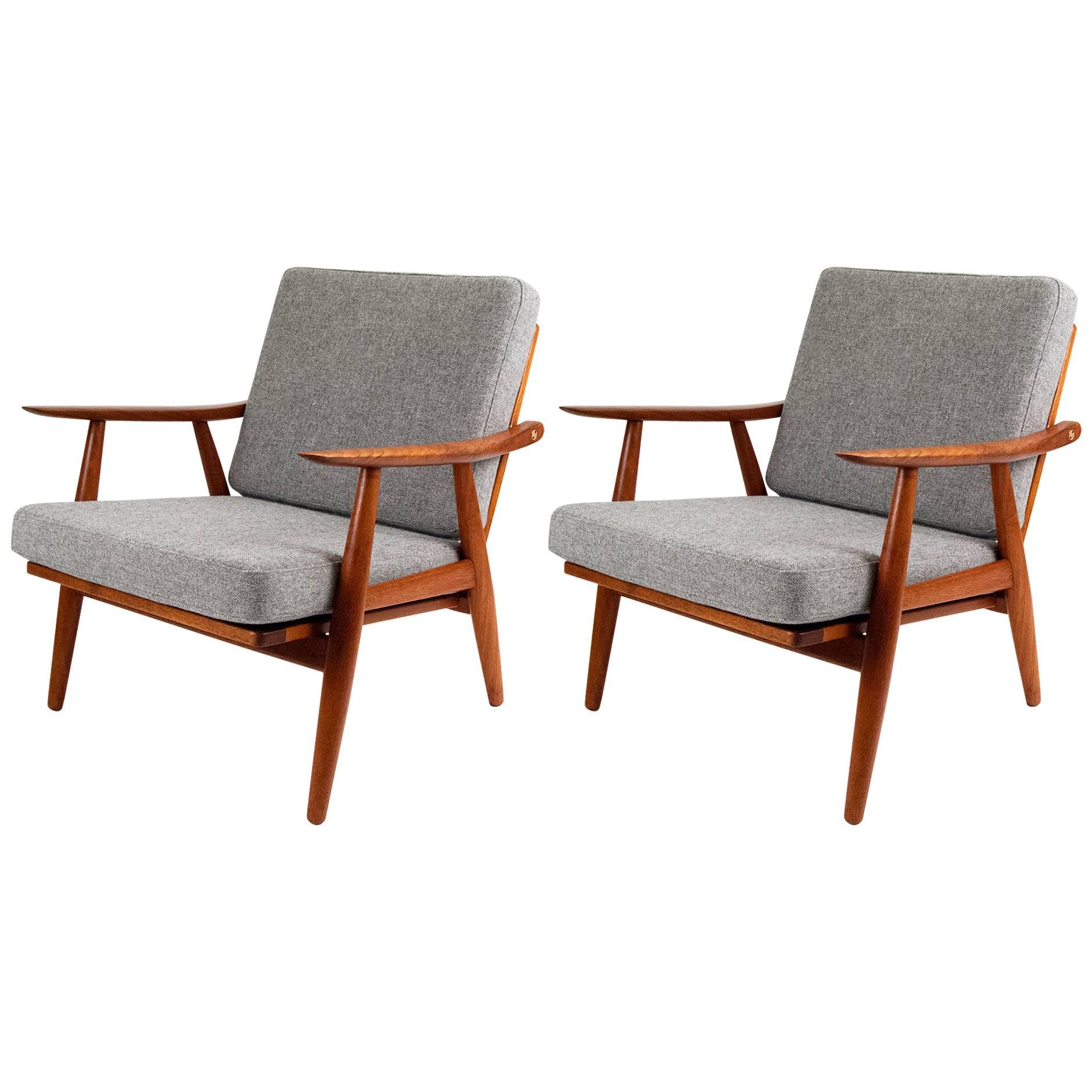 Hans Wegner GE-270 Danish Teak Lounge Chairs