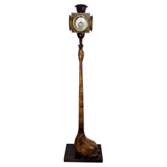 Lampada da terra vintage in pergamena laccata italiana di Aldo Tura