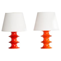 Inger Persson, Table Lamps, Stoneware, Sweden, 1960s