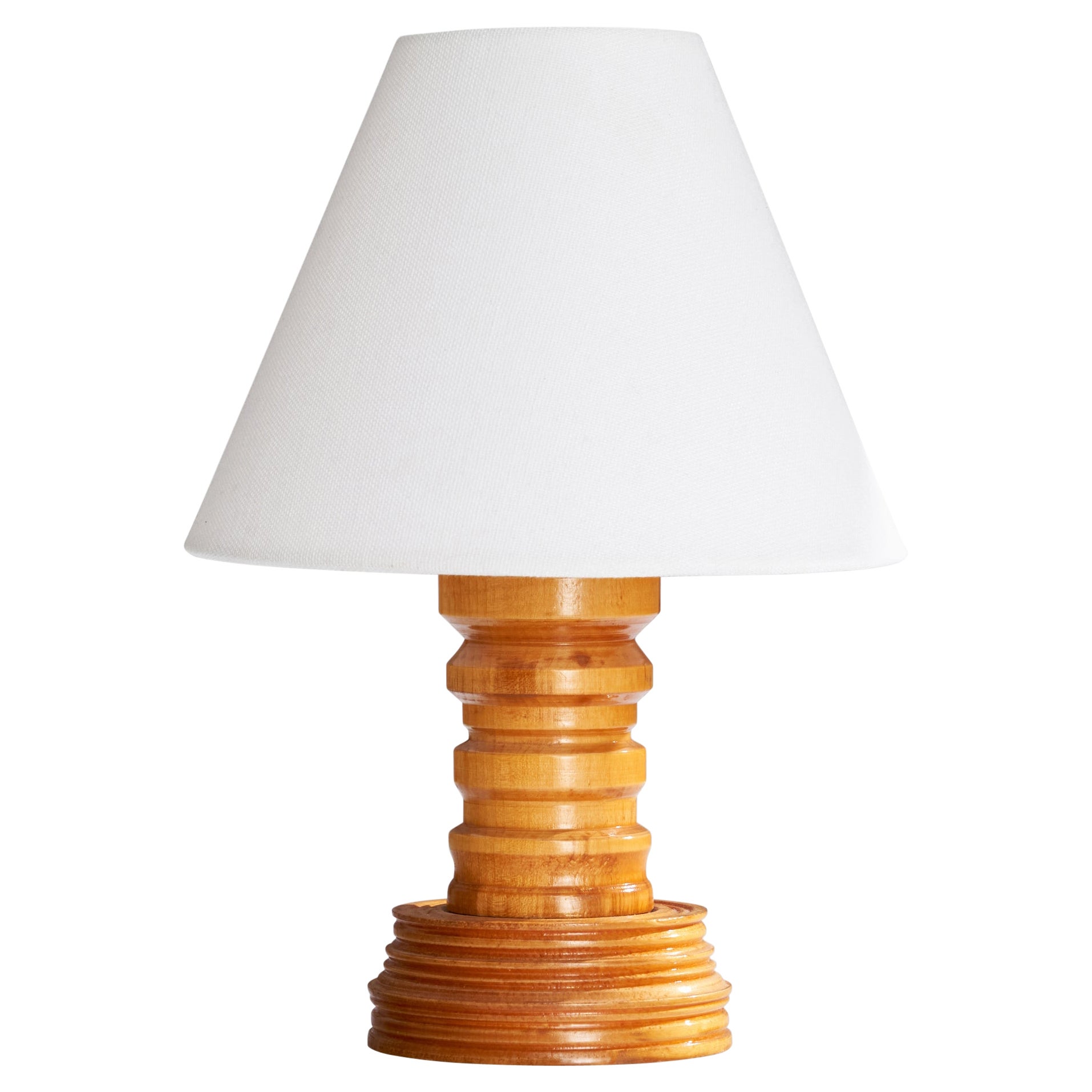 Swedish Designer, Table Lamp, Pine, Sweden, 1970s