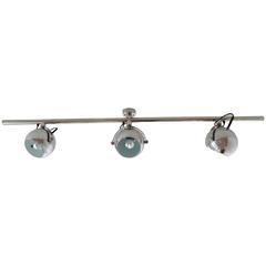 Ceiling Spotlight with Three Chromed Globes on a Bar, Germany, 1960s Ceiling Spotlight with Three Chromed Globes on a Bar, Germany, 1960s