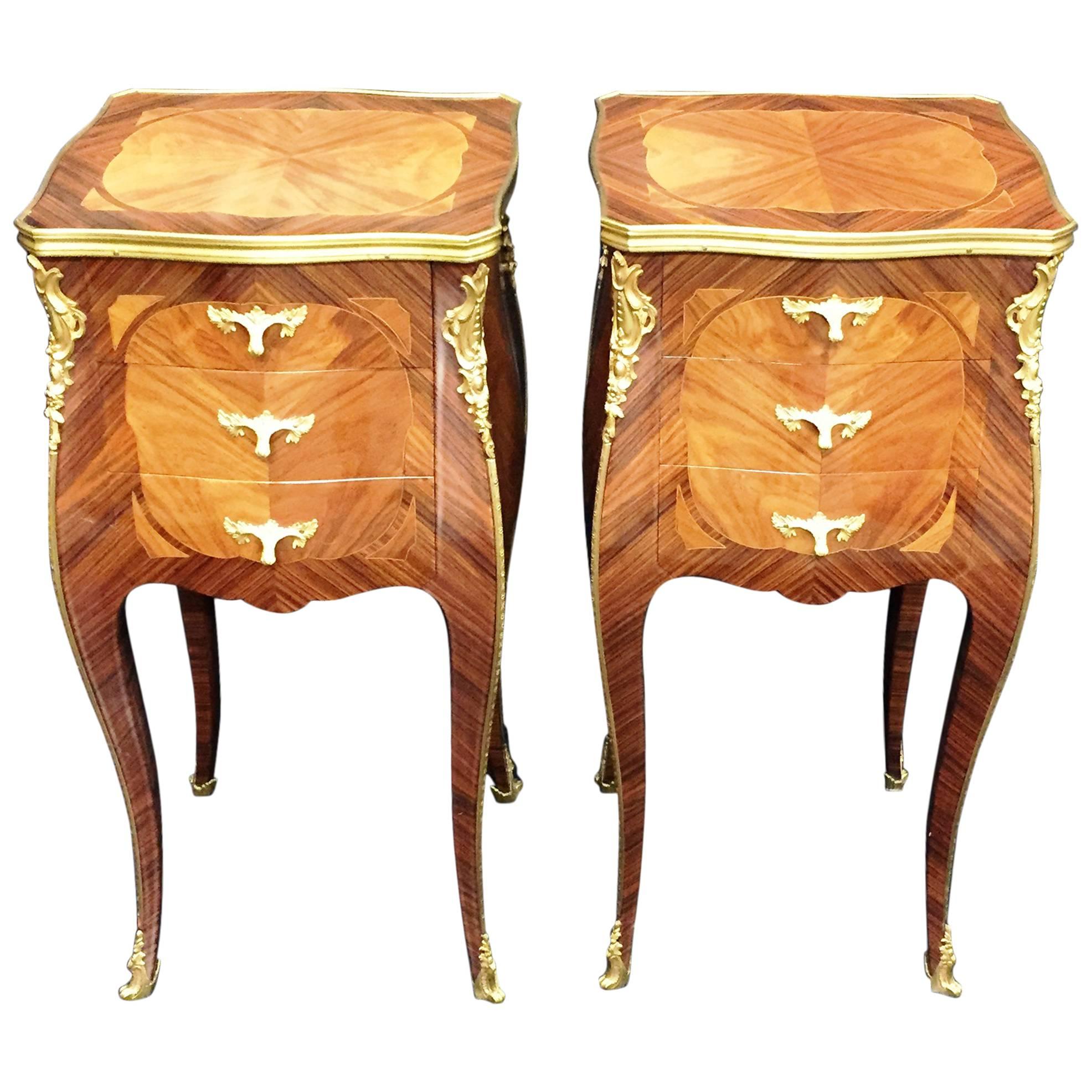 Pair Louis XV Style Side Tables