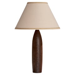 Dänische Designerin, Tischlampe, Stoff, Wenge, Dänemark, 1950er Jahre