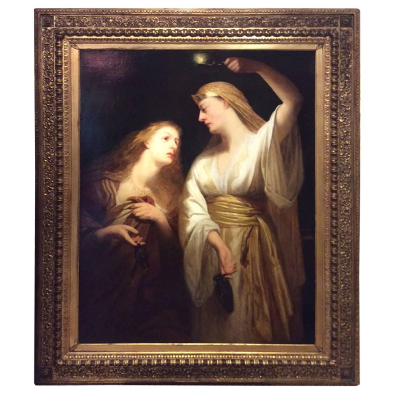 "Behold the Bridegroom Cometh" Oil on Canvas signed John. J. Napier, 1831-1882 For Sale