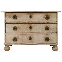 18th century French oak chest of drawers ... serpentineshape ...