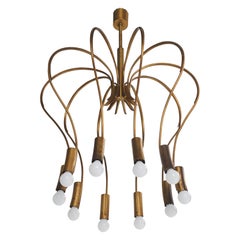 Designer italiano, Lampadario, Ottone, Italia, anni '40
