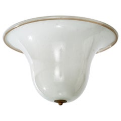Italienischer Designer, Einbaubeleuchtung, Pulegoso-Glas, Messing, Italien, 1940er Jahre