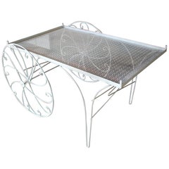 Carrello da giardino in ferro battuto della metà del XX secolo