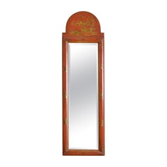 English Queen Anne Style Slender Chinoiserie Mirror, Early to Mid 20th Century
