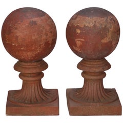 Large Round Terra Cotta Finial on Stand