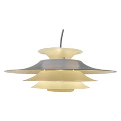 Danish Tiered White Hanging Lamp by Frandsen's Belysning, 1970s