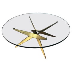 MCM Brutalist Torch Cut Steel Coffee Table in the Style of Silas Seandel