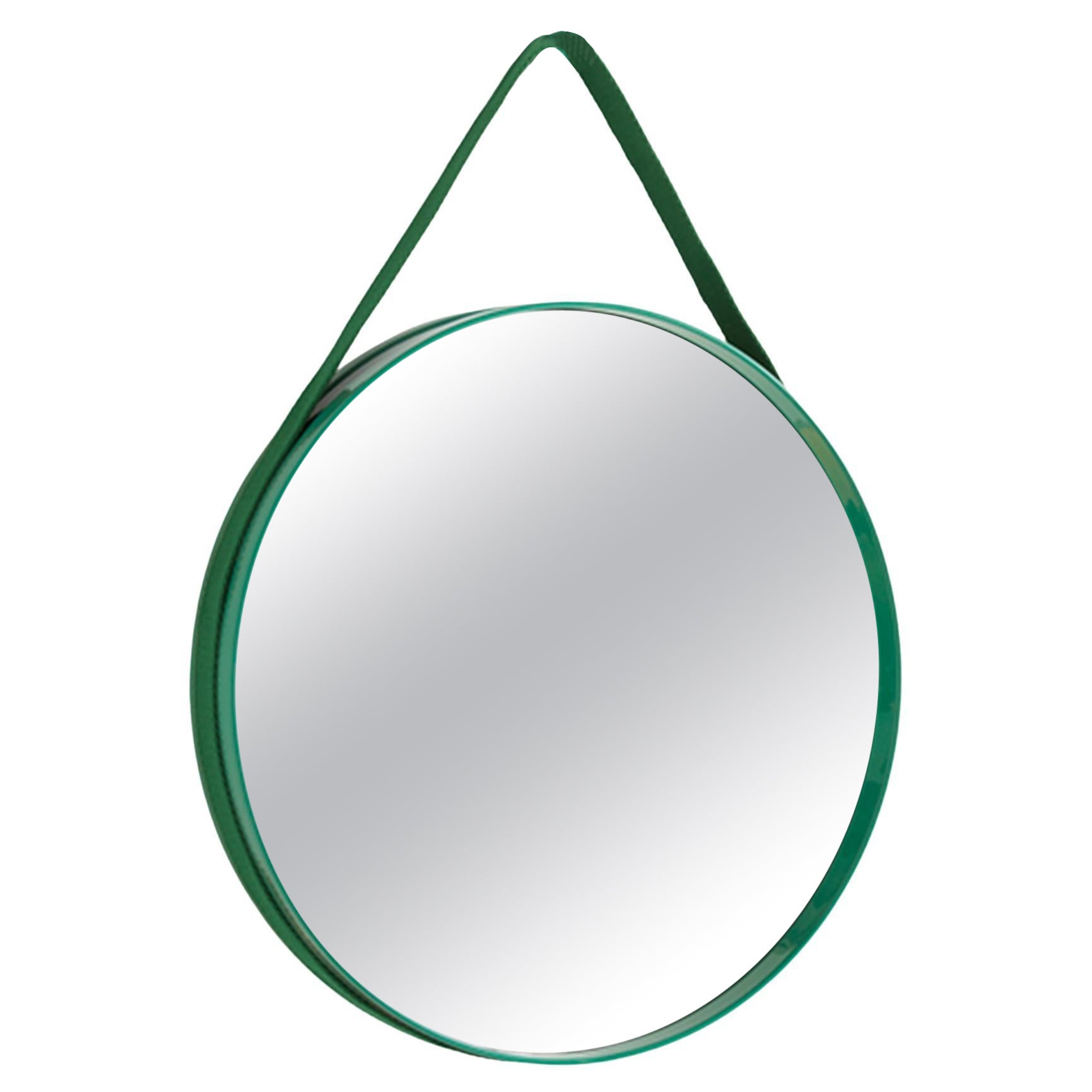 Strap Mirror No.2, D50 in Green Powder Coated Steel by Hay