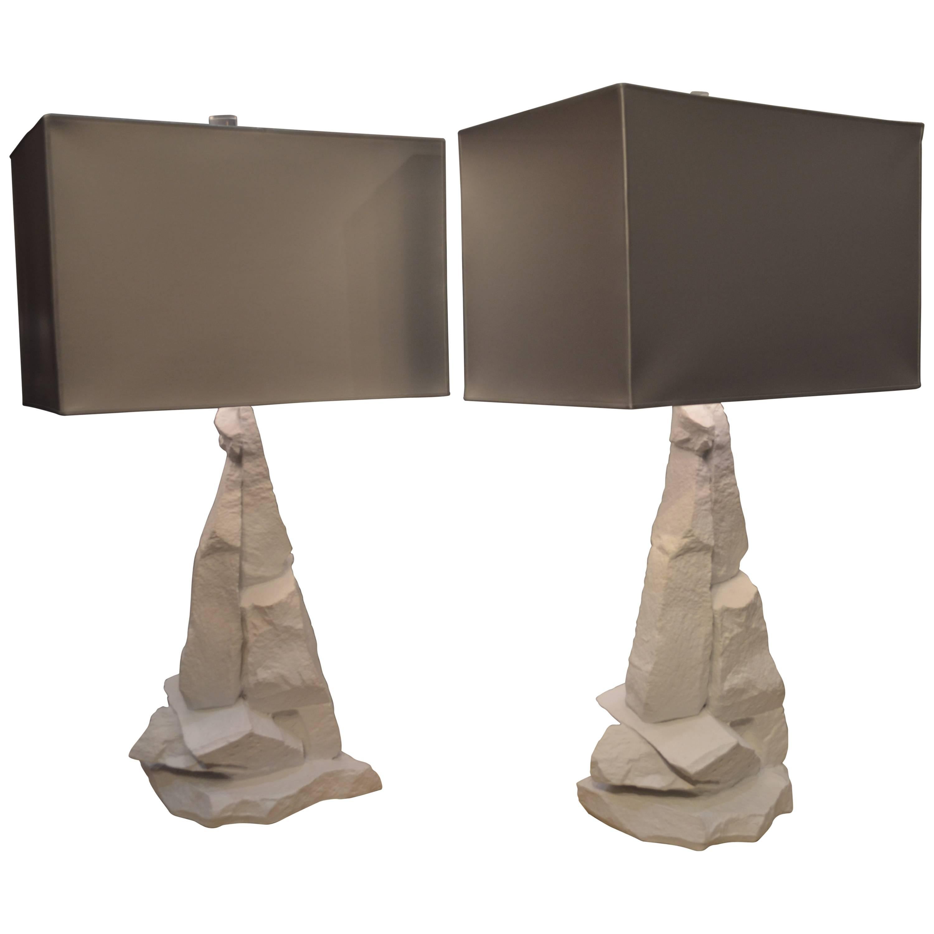 Pair of Sirmos Rock Lamps For Sale