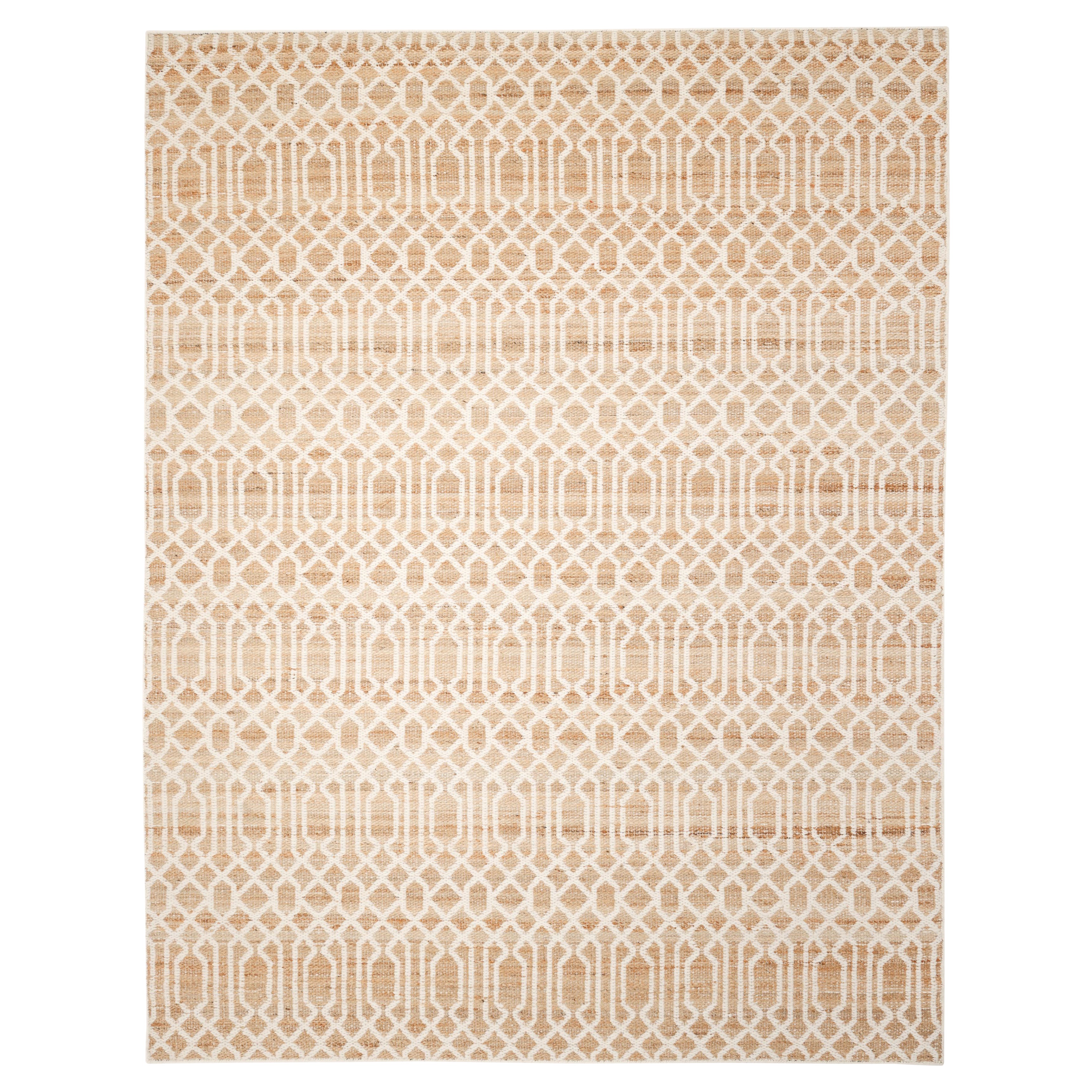 Contemporary Trellis Hand Made Ivory Area Rug 3' 0" x 5' 0"