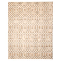 Contemporary Trellis Hand Made Ivory Area Rug 3' 0" x 5' 0"