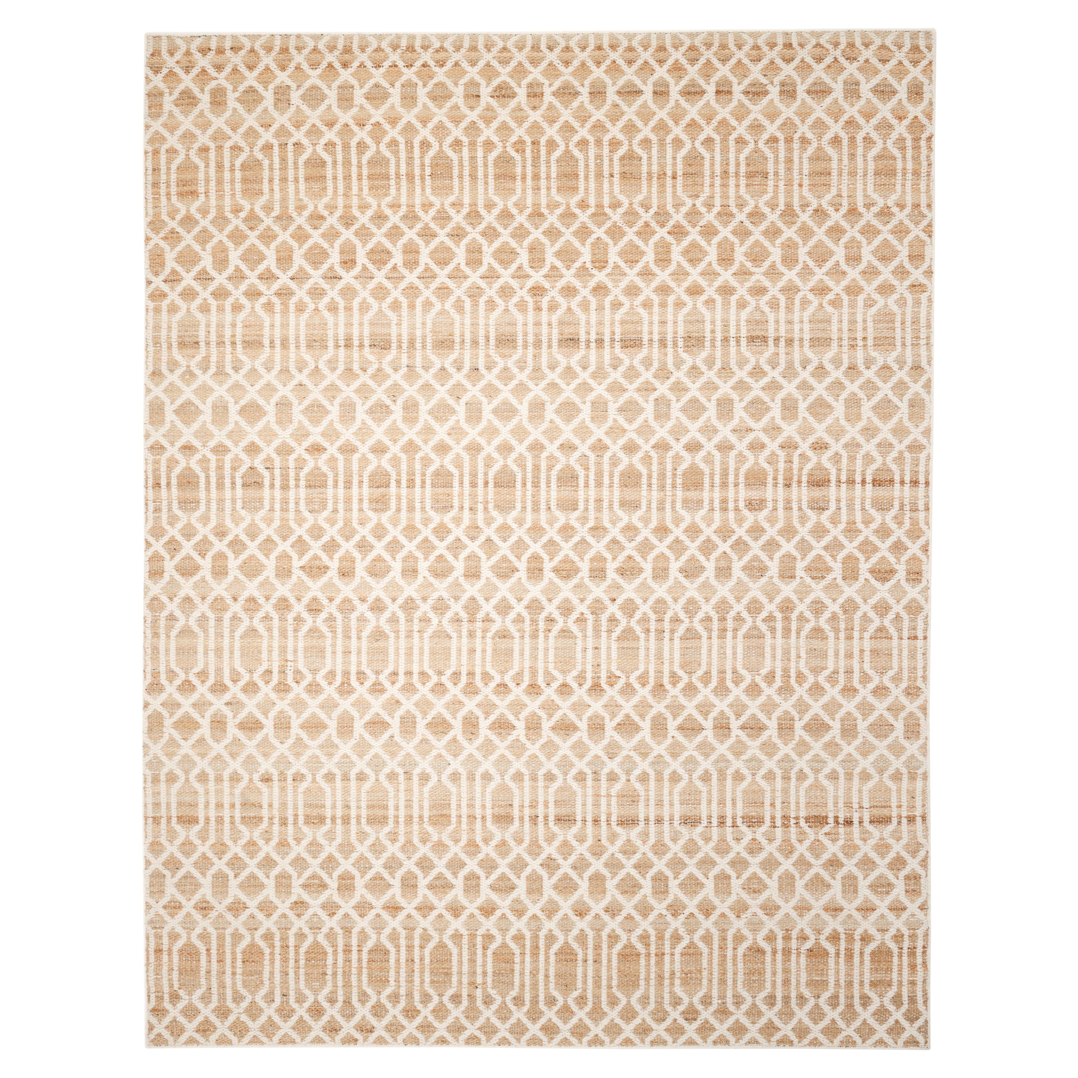 Contemporary Trellis Hand Made Ivory Area Rug 9' 0" x 12' 0"