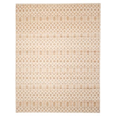 Contemporary Trellis Hand Made Ivory Area Rug 9' 0" x 12' 0"