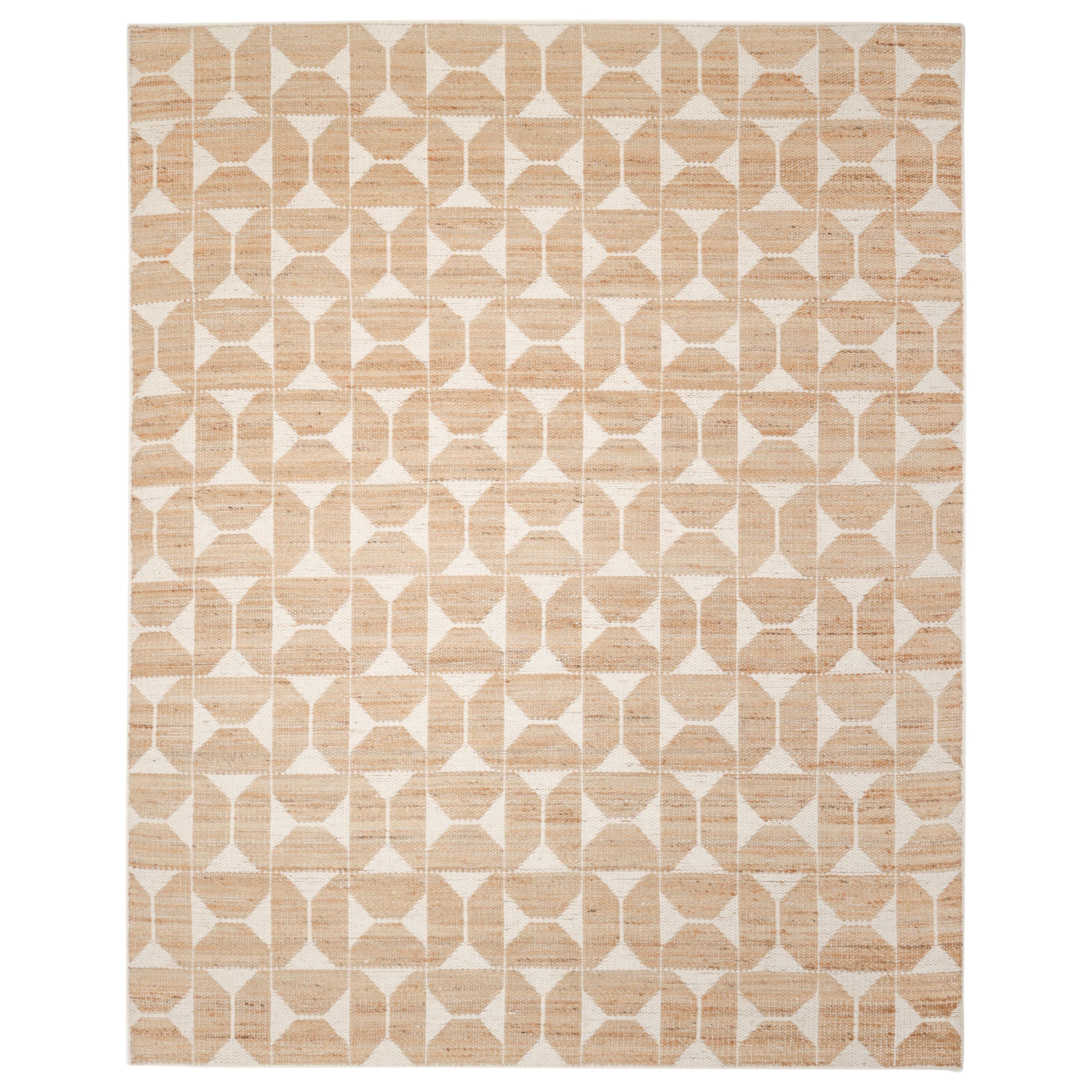 Contemporary Geometric Hand Made Ivory Area Rug 3' 0" x 5' 0"