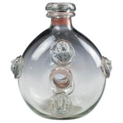 Rare French Annular Flask With Portrait Prunts 1715-1774