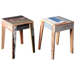 Pair of Oak Stool Scrap wood by Piet Hein Eek