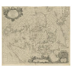 Carte marine du Skagerrak et de l'Øresund du 17e siècle par Johannes van Keulen