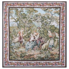 Tapisserie scène Pastorale de la Manufacture du Jacquard - 1m16x1m16 - N° 1458