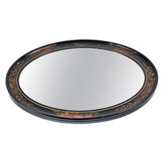 Antique Oval Chinoiserie Wall Mirror