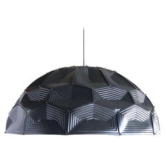 Light - Turtle Dome Embossed Leather in Black