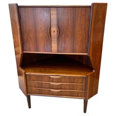 Bar d'angle danois en bois de rose des années 1960 par Omann Jun
