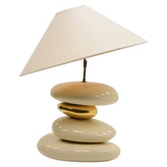 Large Pebble table lamp by François Chatain, 1980s France.
