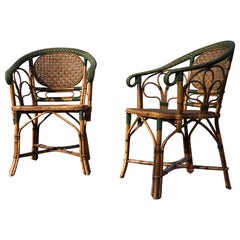 A pair of curved armchairs in solid oak from the 1920s.  R. Wengler Denmark