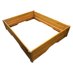 Restored Mid-century Stacked Rattan Full Sized Bed Frame