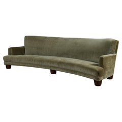 Curved Mohair Velvet Sofa