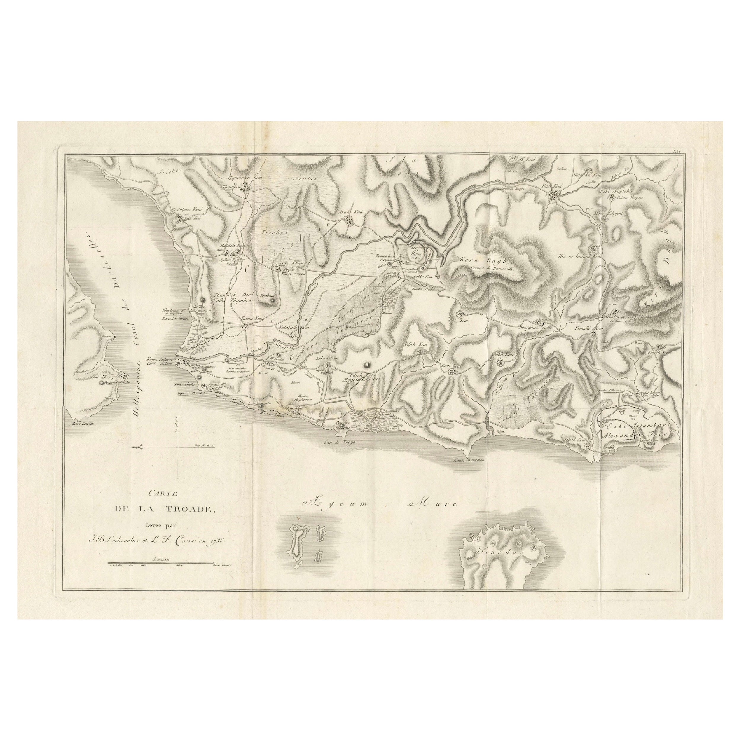 CIRCA 1802 Karte der Region Troad von Tardieu - Aus der Voyage de la Troade im Angebot