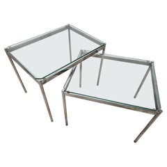 Couchtische aus Stahl und Glas aus der Mitte der 1970er Jahre