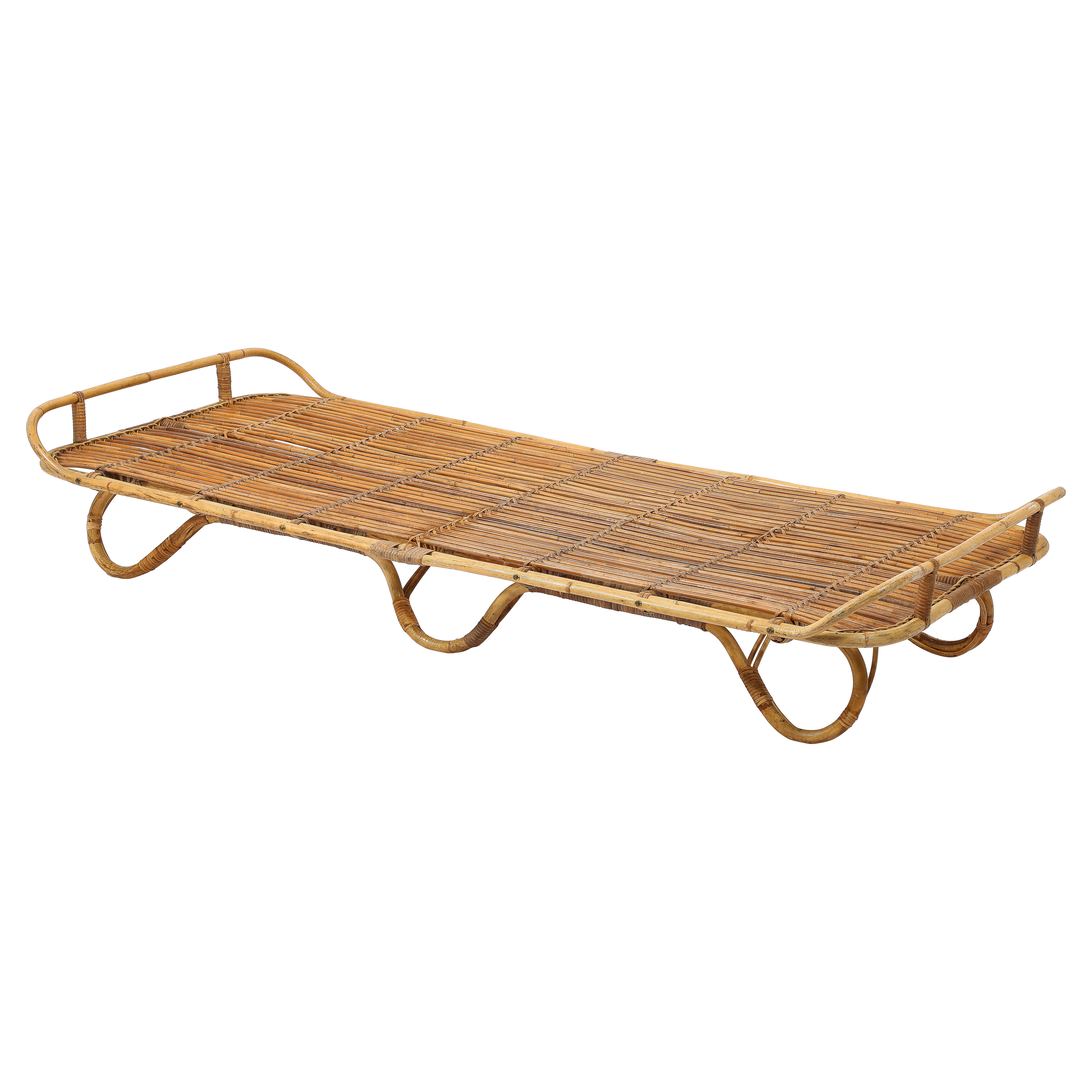Rattan Daybed in the style of Louis Sognot - France 1960's