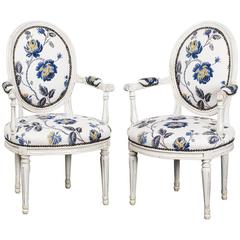 Armchairs Pair French Louis XVI France