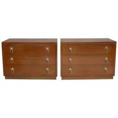 Pair of Clean Lined Walnut Chests