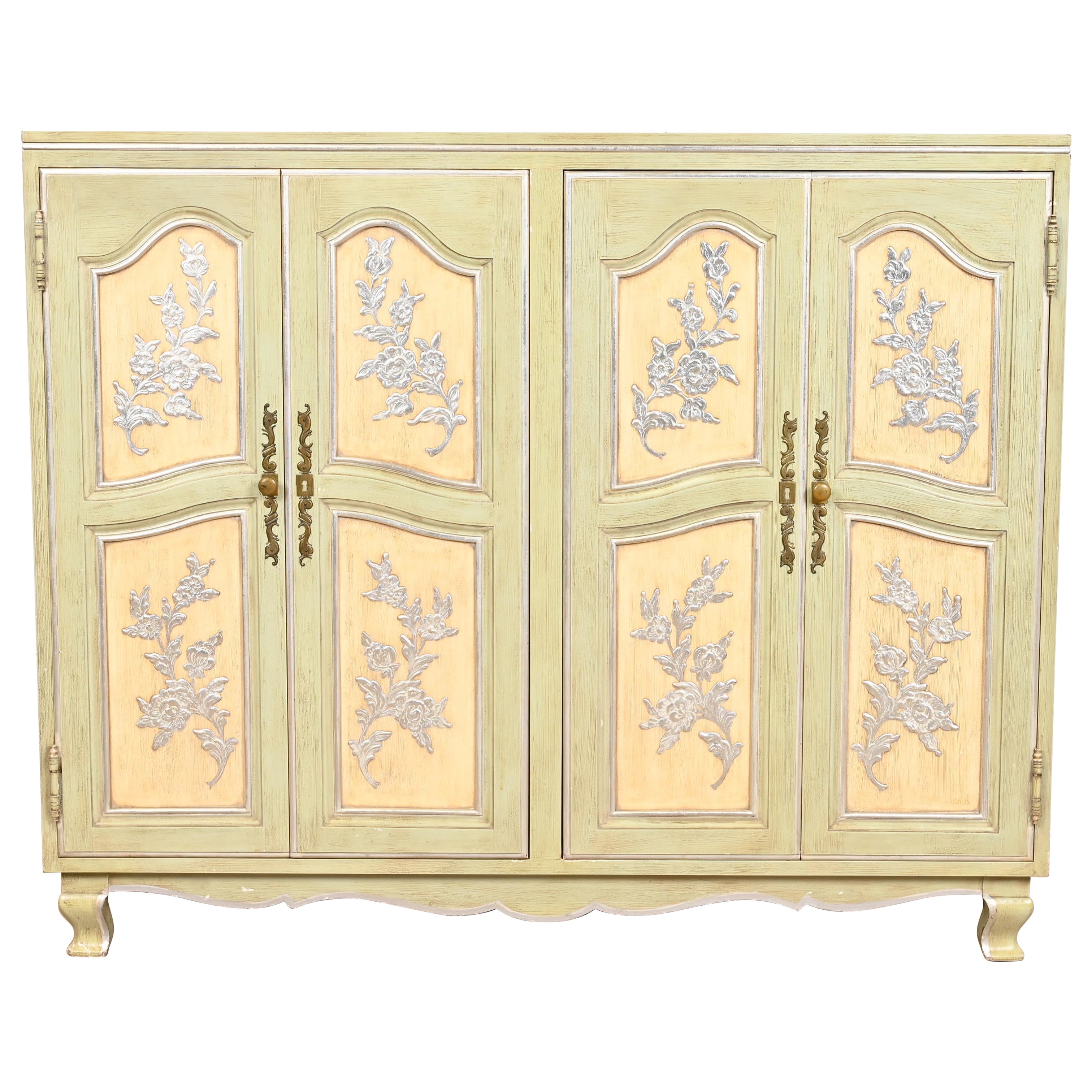 John Widdicomb Französische Provence Louis XV bemalte Kommode, ca. 1950er Jahre