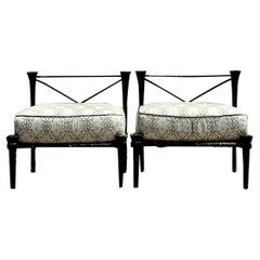 Vintage Boho Cast Aluminum “Arcadia” Slipper Chairs After Michael Taylor - A Pr