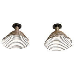 Angelo Mangiarotti, Spirali Pendants, Steel, Italy, 1974